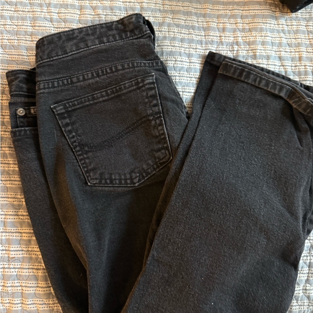 Vintage Lee Black Women's Mid-Rise Straight Cut Jeans Y2K